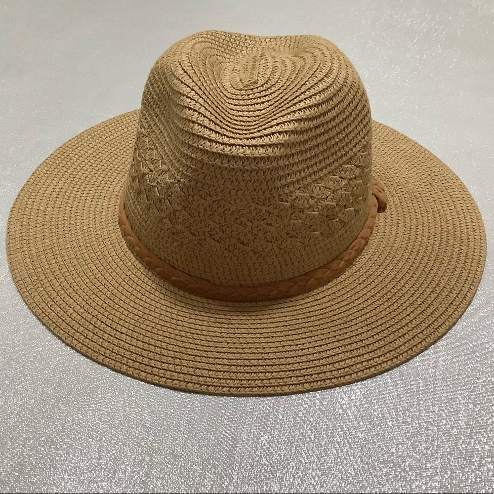 Summer Straw Hat Fedora Style - Size OS